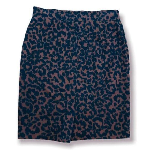 Nicole Miller Leopard Print Sweater Mini Skirt Pencil Brown M - Picture 6 of 8